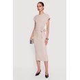 thumbnail image 2 of Women's Textured Knit Asymmetrical Bow Side Midi Dress, 2 of 3