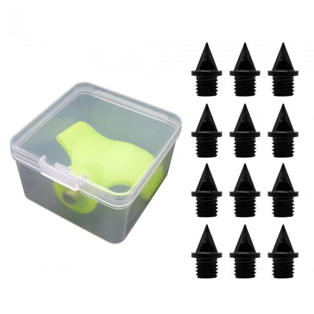 12 clavos de repuesto para pista, salto de longitud, accesorios para exteriores, mochileros 64 mm negro