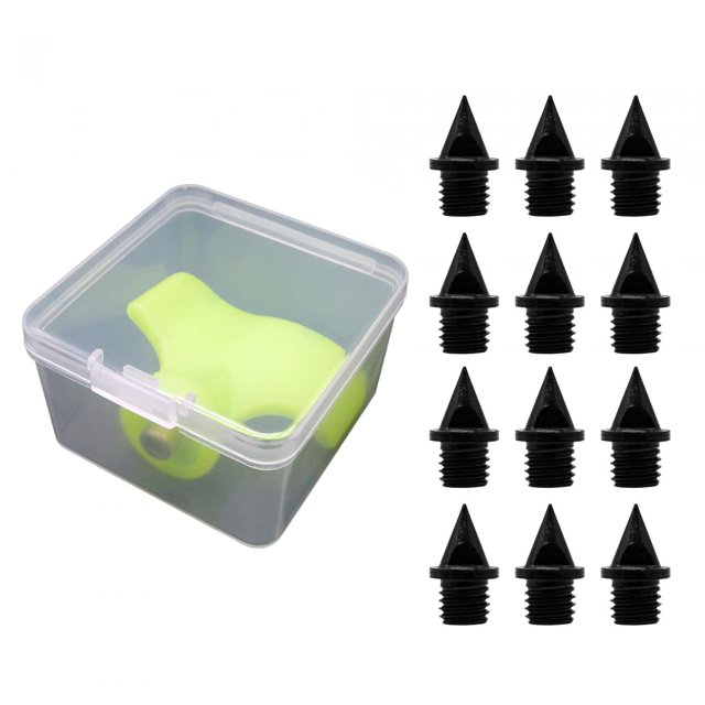 12 piezas de púas de pista, púas de acero de aleación para senderismo, salto alto, duraderas, portátiles, para carreras de campo, escalada, púas de 64 mm negro DYNWAVEMX Picos de pista