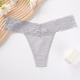 thumbnail image 2 of Blmnix Panties for Women Lace Thong Underwear Gray Breathable Soft Panties, 2 of 8