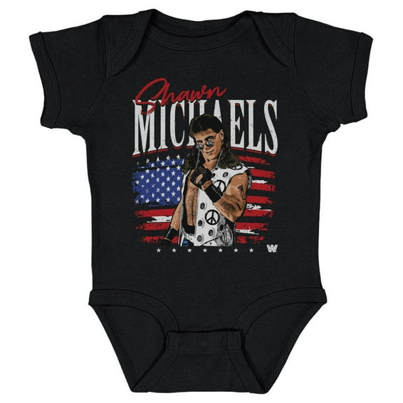 Infant 500 Level Black Shawn Michaels American Flag Bodysuit
