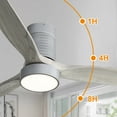 thumbnail image 5 of Silver Ceiling Fan with LED Light Kit, 52'' Solid Wood Ceiling Fans for Bedroom Living Room Kitchen, Modern 3 Blades Ceiling Fans with Remote, Dimmable, 6 Speeds, Reversible Energy-saving DC Motor, 5 of 9