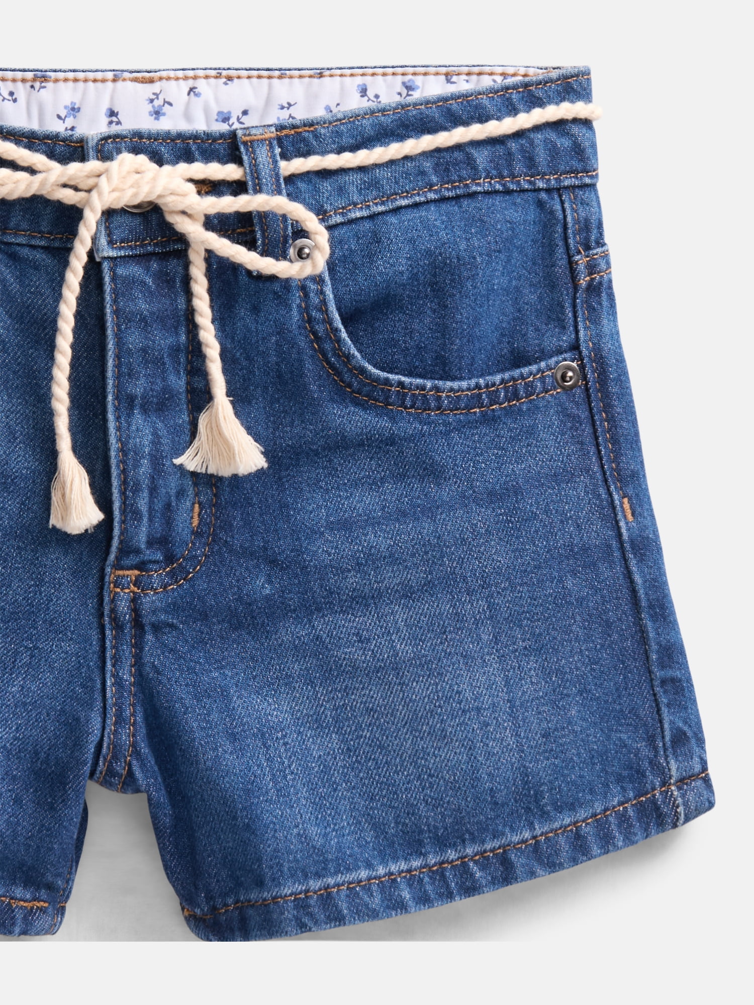 Weekend Academy Girls Denim Shorts with Tie Cord, Sizes 4-18