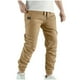 thumbnail image 2 of Pantalones largos para hombre, informales, a la moda, con cintura elástica, lisos, para exteriores, 2 of 6