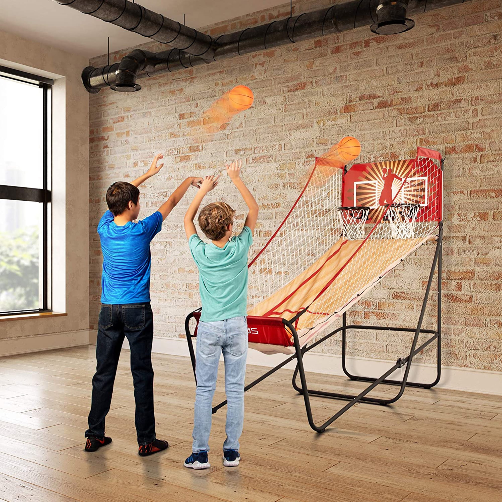 Double Electronic Hoop Shot Lanos Basketball Arcade Game 2 Player or 1 Player, 