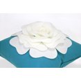 thumbnail image 3 of Fennco Styles Large Felt 3D Rose Decorative Throw Pillow Cover & Insert 17 x 17 Inch - Teal, 3 of 5