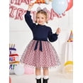 thumbnail image 3 of Arshiner Tulle Dress Toddler Girls Puff Long Lantern Sleeves Fall Winter Tutu Party Dresses with Tie Belt, 3 of 6