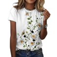 thumbnail image 1 of Camiseta ZOCANIA para mujer, estilo casual, mezcla de algodón y estampado floral, 1 of 2