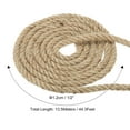 thumbnail image 2 of Unique Bargains 1/2 Inch 44.3 Feet Jute Rope Natural Manila Rope 4 Strand Twisted Thick Heavy Twine Rope, 2 of 5