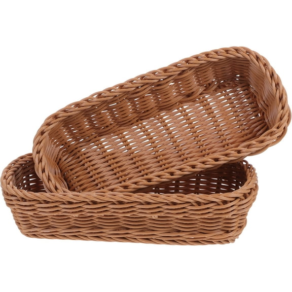 unbranded  2 Pcs Kitchen Utensil Drainer Rattan Cutlery Basket