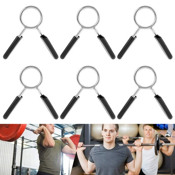 Everso Standard 1 inch Barbell Spring Collar Clips Dumbbell Clamps Fitness Spring Lock Bodybuilding，Dumbbell Lock Clamp Spring Collar Clips Gym Weightlifting Strength Training