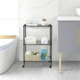 thumbnail image 3 of Zimtown Adjustable Storage Rack, 20"W x 10"D x 28"H 3-Shelf Rolling Utility Cart Wire Shelving, 3 of 6