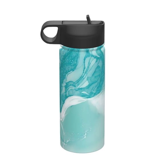 Vsdgher Teal Turquoise 1 for Insulated Stainless Steel Water Bottle,18oz Sports Water Bottle Stainless Steel Reusable Tumbler for Sports, Travel, and School