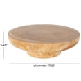 thumbnail image 3 of DecMode 17" Handmade Round Brown Wood Decorative Bowl with Elevated Base, 3 of 9