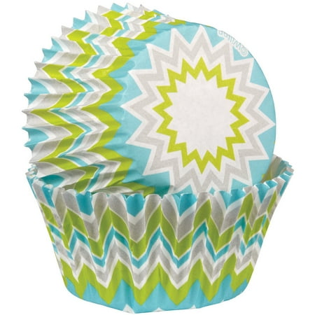 Standard Baking Cups-Lime Chevron 75/Pkg