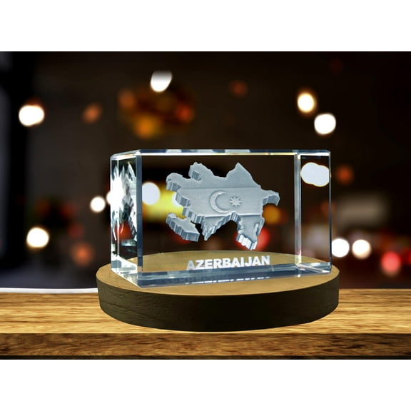 Azerbaijan 3D Engraved Crystal 3D Engraved Crystal Keepsake/Gift/Decor/Collectible/Souvenir
