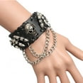 thumbnail image 2 of Estilo Gótico Cráneo con Cadena Diseño Unisex Sunnimix Pulsera, 2 of 8