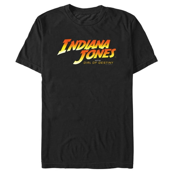 Men's Indiana Jones and the Dial of Destiny Official Movie Logo Graphic Tee Black 2X Large