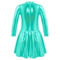 thumbnail image 3 of iiniim Girls Bronzing Long Sleeve Zipper Closure Leotard Dress Figure Ice Skating Ballet Dancewear Dresses, 3 of 7