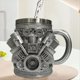thumbnail image 5 of de Acero Inoxidable con Motor Personalizado, Diseño de Motor de Coche en 3D para Entusiastas de los Coches y Aficionados Al V8., 5 of 5