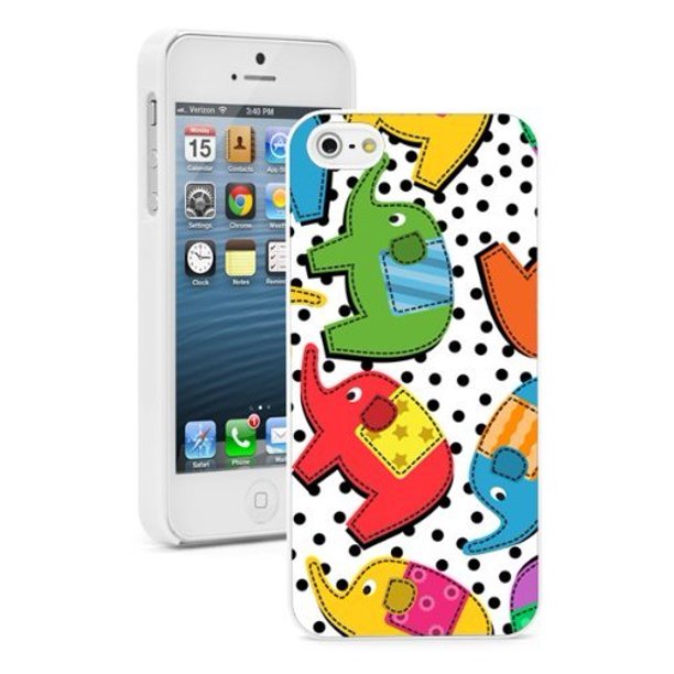 Apple Iphone 6 6s Hard Back Case Cover Colorful Elephants On Black Dots White Walmart Com Walmart Com