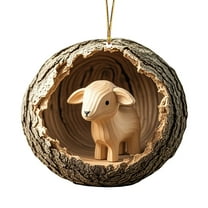 Lilixerw 3.15 inch Animals Acrylic Christmas Tree Ornament,Forest Animal Hanging Ornament for Animal Lovers Gift Christmas Pendant