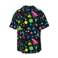 thumbnail image 4 of Balery Geometric 1980s Styled Men's Casual Button Down Shirt Short Sleeve Textured Summer Cuban Beach Shirts-XX-Large, 4 of 7