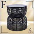 thumbnail image 2 of Finch Wyred Rattan Side Table with Removable Lid Hourglass Wicker Base Black, 2 of 5