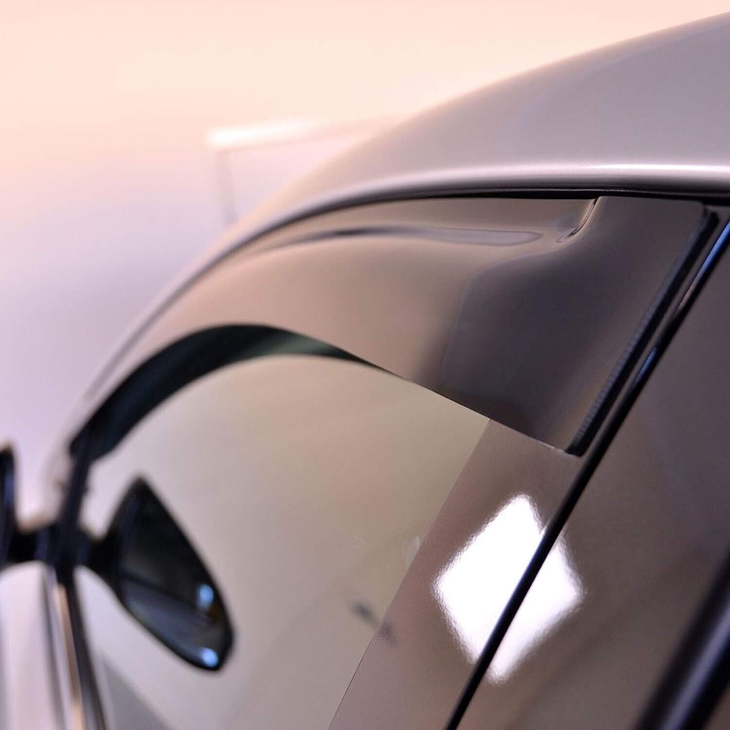 4PCS In-Channel Guards Window Visor Deflector, Medium Smoke-4PCS in-Channel Sun Rain Guards Window Visor