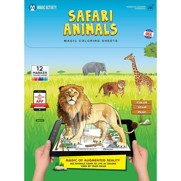 Download Safari Animals Magic Coloring Book for Kids Ages 4-8 with ...