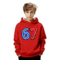 thumbnail image 7 of CAIXIA Boys Hoodies Size 10 12 67 Six Seven 67 Sweatshirt Kids Long Sleeve Fleece Sports Graphic Pullover Fall Kids Clothes,Red, 7 of 7