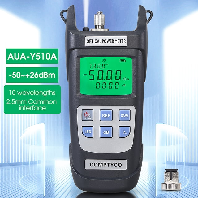 Medidor de potencia de fibra óptica de alta precisión AUA-Y510A/Y710A con medidor de potencia óptica OPM de luz LED