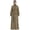 Khaki, variant on Abaya Dress for Muslim Elegant Full Length Abaya Dress With Hijab Scarf Flowy Long Sleeve Garment