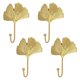 thumbnail image 1 of Ganchos de hierro con hojas decorativas, 4 Uds. Ganchos montados en la pared con forma de hoja de Ginkgo, soporte para llaves moderno, sombrero de una sola punta dorado montado en la pared, 1 of 5