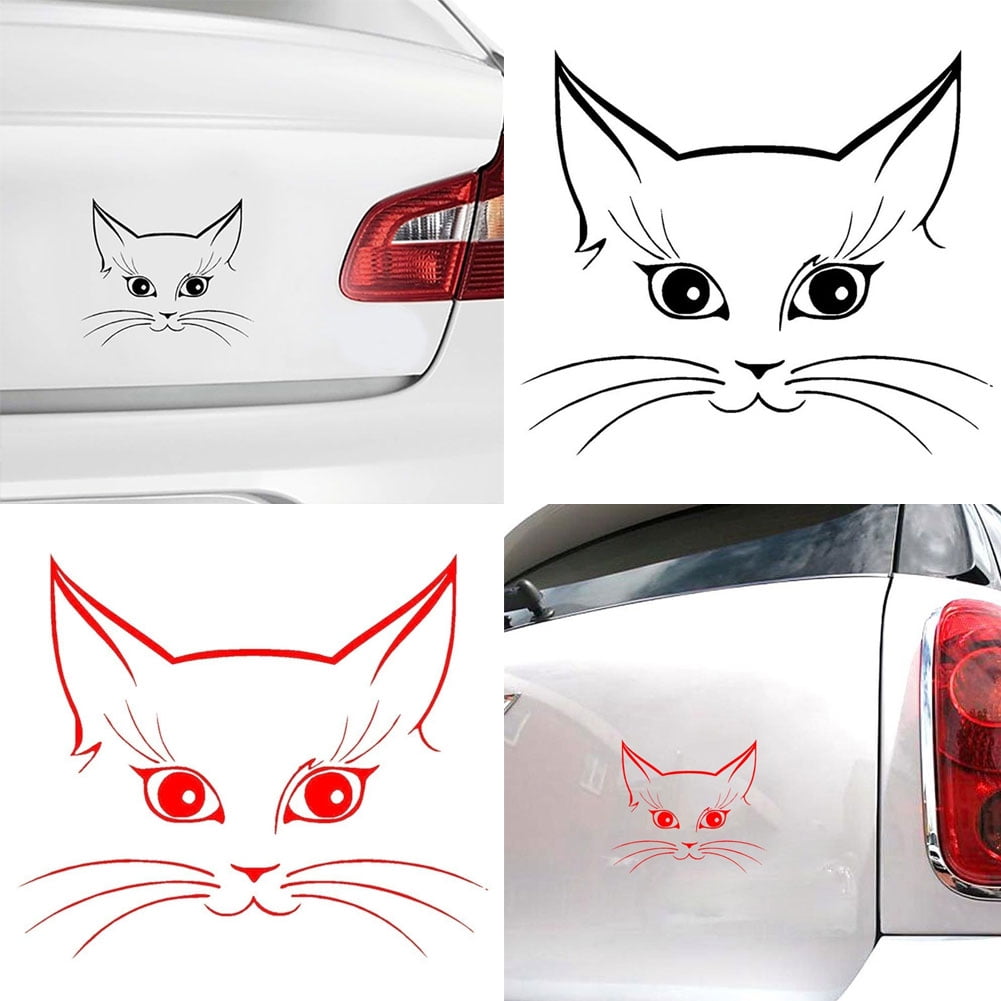 Fancy Prissy Cat KittenFamily Stick FiguresStickers Car Window Decals 