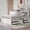 White+Solid Wood+MDF+Full, variant on HMYG Twin Size Captain Platform Bed Frame with Storage Bookcases and Shelves,Four Drawers,White