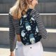 thumbnail image 5 of Disketp Gnome and Snowflakes print Canvas Backpack Lightweight Travel Daypack Student Rucksack Laptop Backpack-Medium, 5 of 5