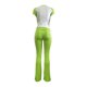 thumbnail image 4 of Camiseta Y Pantalones de Cuello Redondo de Manga Corta de Manga Larga de la Mujer, Traje de Mujer de Poliéster de Color Sólido para el Día Y la Fiesta, 4 of 6