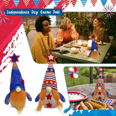 

NEGJ Pendant Day Independence Independence Day Glowing Decoration Doll Desktop Ornament