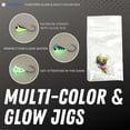 thumbnail image 4 of Vexan 12-Pack Tungsten Ice Fishing Jigs Glow & Multi-Color (0.8g, 3 mm, #16 Hook), 4 of 5