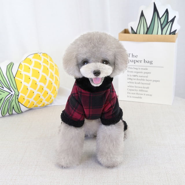 XWSHYW Ropa para Mascotas para Perros Pequeños. Ropa a Cuadros de Cuatro Patas y Ropa Nueva de Invierno