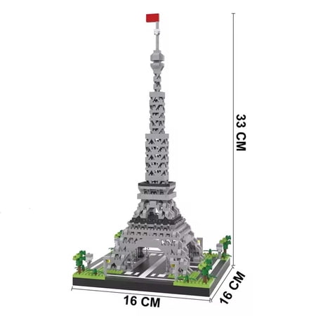 GZBricker Medium Eiffel Tower Building Set Compatible with Lego Architecture Collectible Model for Adults Home Office Decor