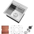 thumbnail image 4 of Drop in Kitchen Sink  Nano  Stainless Steel Deep Single Bowl with Efficient Drainage and Tarnish- Finish for Bar  Laundry  RV  Includes Accessories, 4 of 4