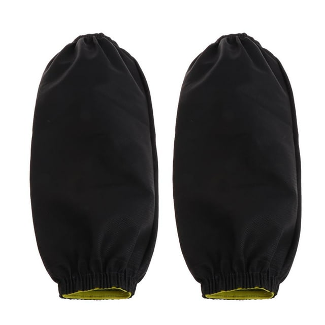 yuksok 2PCS-(14" Length) PU Leather Elastic Line Oversleeves Arm Sleeves Covers for Black