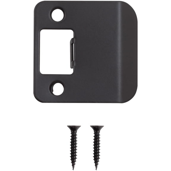 Stone Harbor Hardware Round Corner Extended Lip Strike, 2-1/4" x 1-3/4", (2-1/4" Overall Length), Matte Black