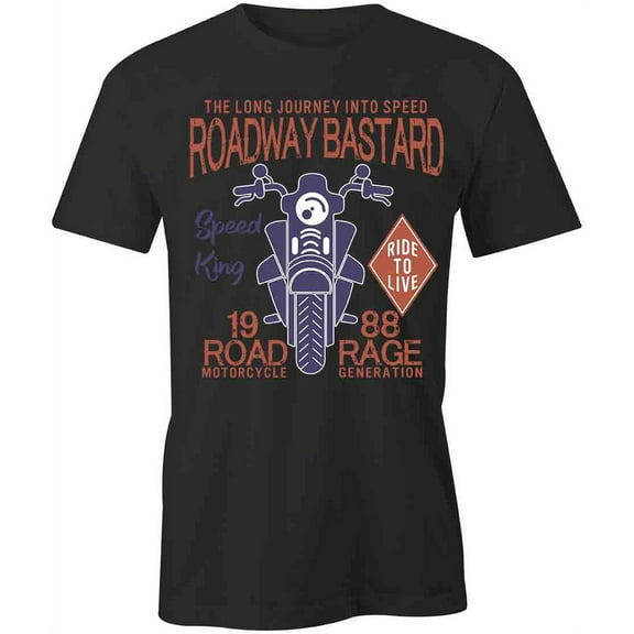 Bastard Road Rage T-Shirt | Cool Motorcycle Black Tee Gift