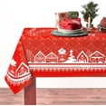 thumbnail image 2 of Christmas Tablecloth, Christmas Table Cloth Winter Snowflake Xmas Holiday Rectangular Tablecloth for Christmas Decor, Waterproof Wrinkle Free Red Christmas Tablecloth for Rectangle Tables 60 X 102, 2 of 6