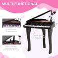 thumbnail image 4 of Black 37-Key Mini Electronic Piano Keyboard Set with Microphone & Stool - Musical Toy for Early Learning & Play - Compact Design, ABS Material, Adjustable Volume, 4 of 7