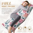 thumbnail image 7 of Naloa Flower Leaves Body Pillow Cover, Pillowcases with Hidden Zipper Breathable Long Pillow Case (Pillows are not included,20x54 inch), 7 of 7