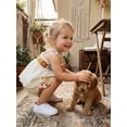 thumbnail image 4 of BemeyourBBs Boho Toddler Baby Girl Summer Clothes Little Baby Girl Beach Outfits Cute Crochet Flower Sleeveless Spaghetti Strap Tank Vest Tops and Shorts Sets, 4 of 9